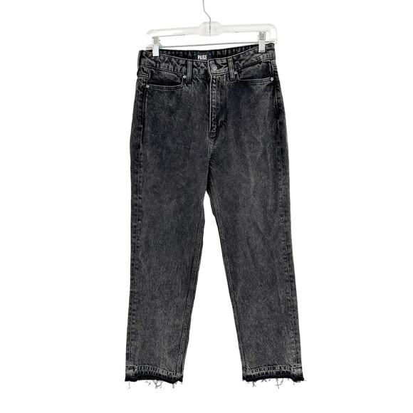 Paige Sarah Straight Ankle Jeans with Undone Hem in Priscilla Destructed Size 27 - Picture 2 of 8